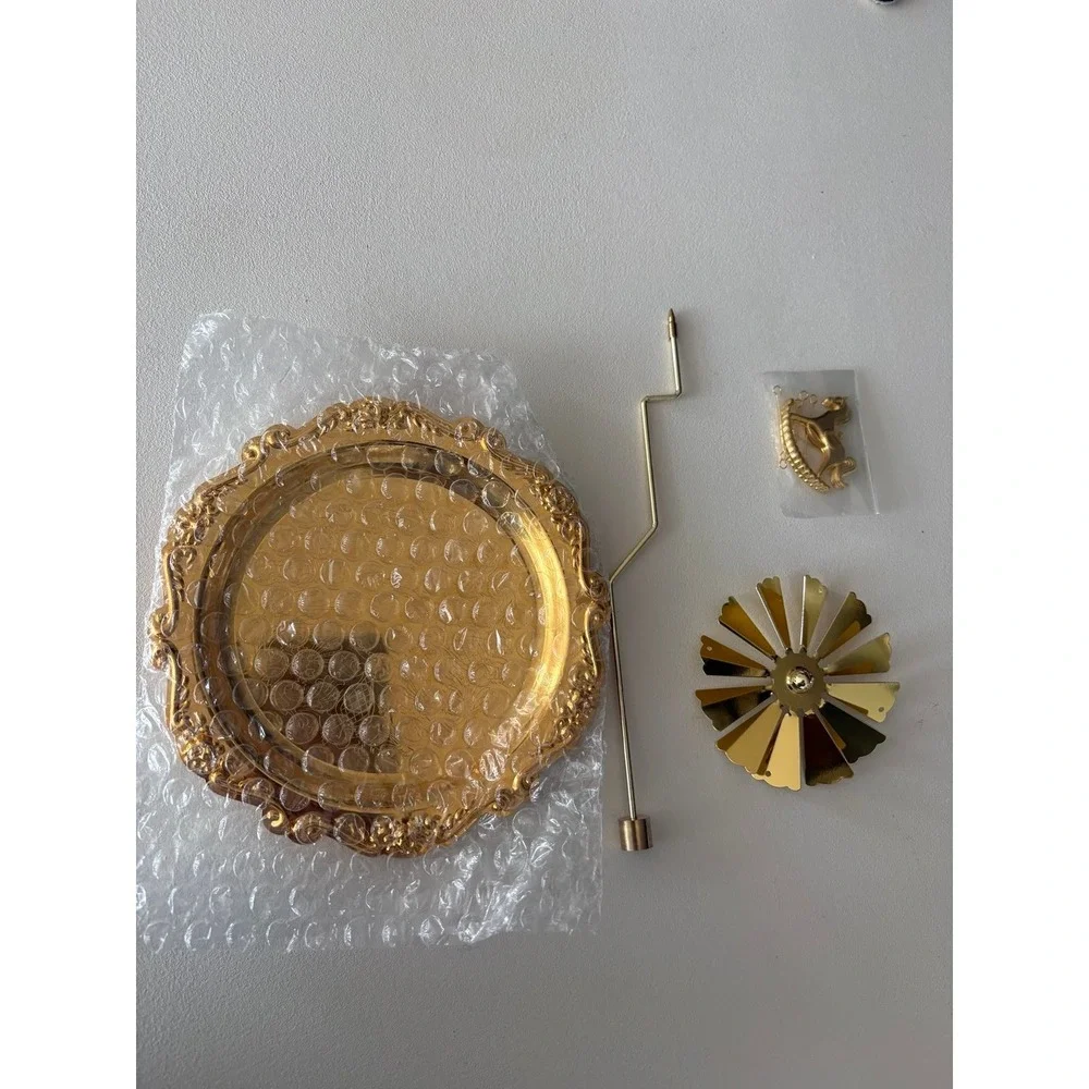 Golden Carousel Candle Holder Tray‎ Heat Spinning Horses retro Story Decor new